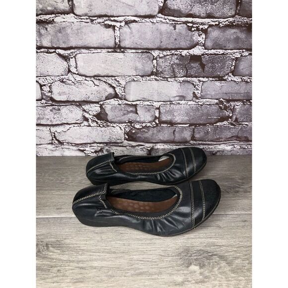 Taos Black Leather Slip On Elastic Ballet Flats Shoes Women Sz 39EU/8.5M US - Picture 14 of 16